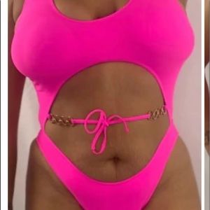 Plus size fuchsia swimsuit